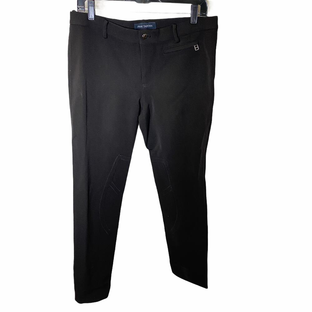 Pink Tartan equestrian style black pants